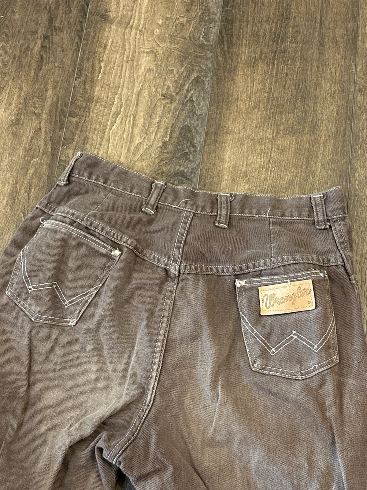Vtg 50’s 60’s Misses Wrangler Sanforized Women’s Denim Jeans Brown 26×25 USA