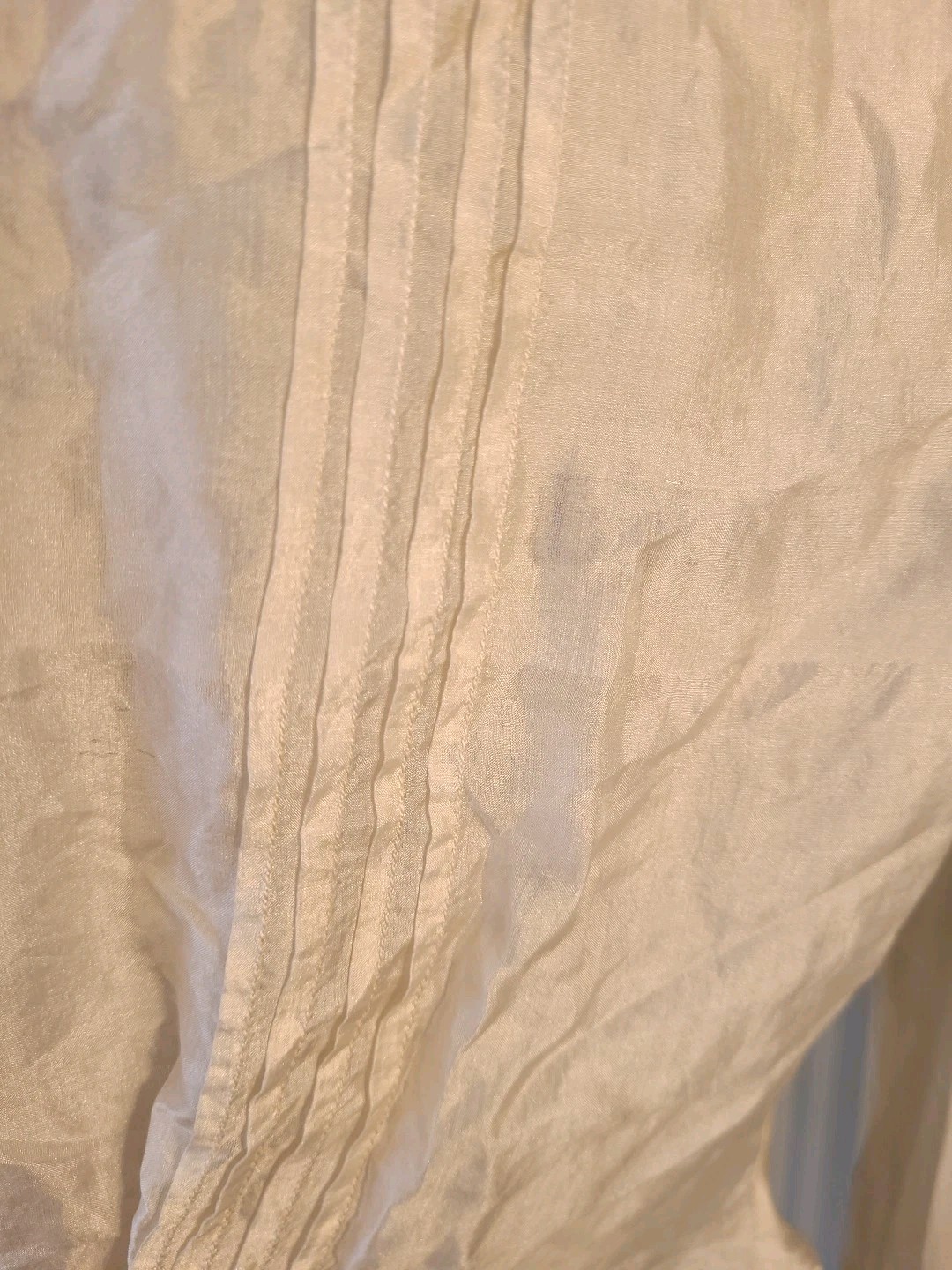 Antique 1800s 1900s Silk Lace Blouse M/L Edwardian Victorian Gothic Pearl Button