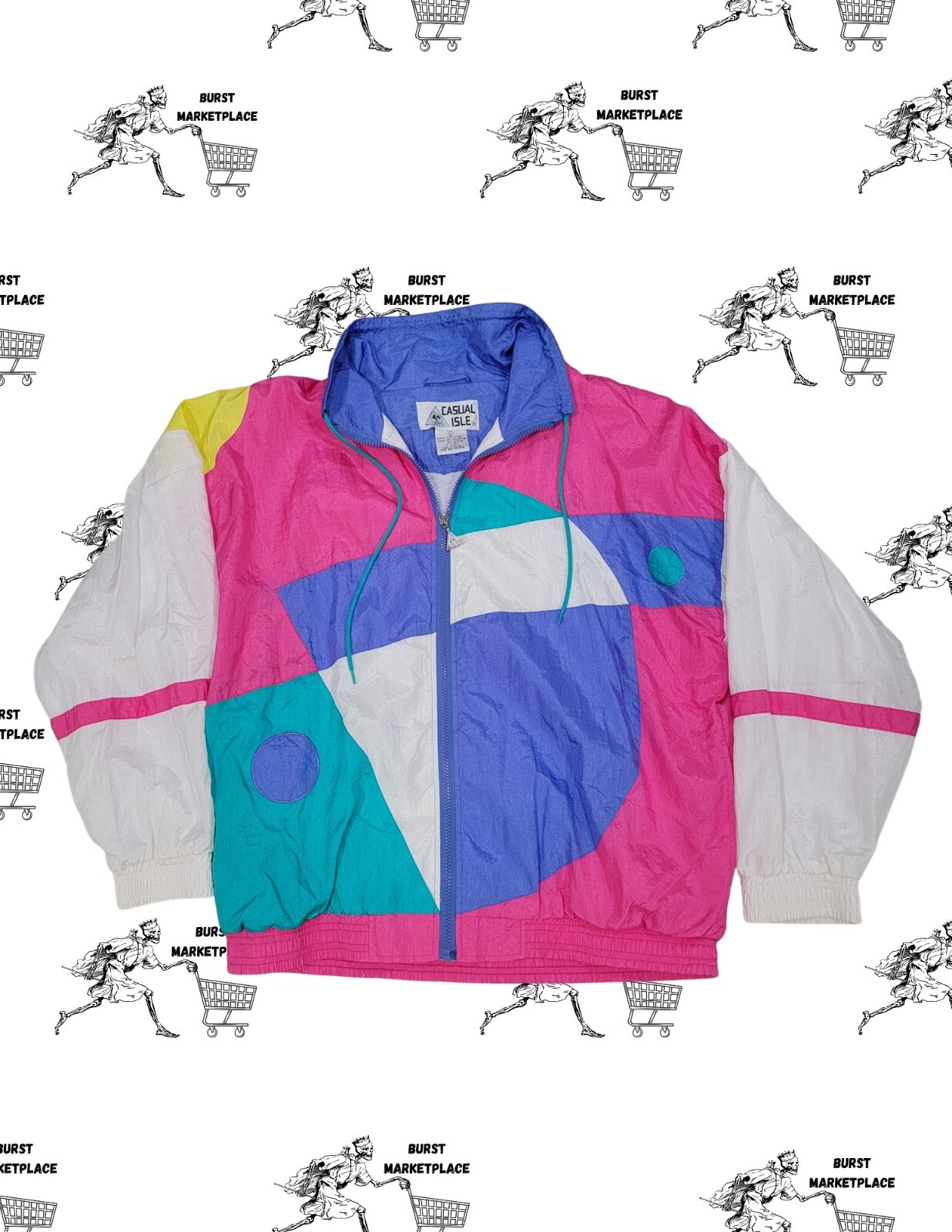 1980’s Casual Isle Vintage Windbreaker Jacket (Large)