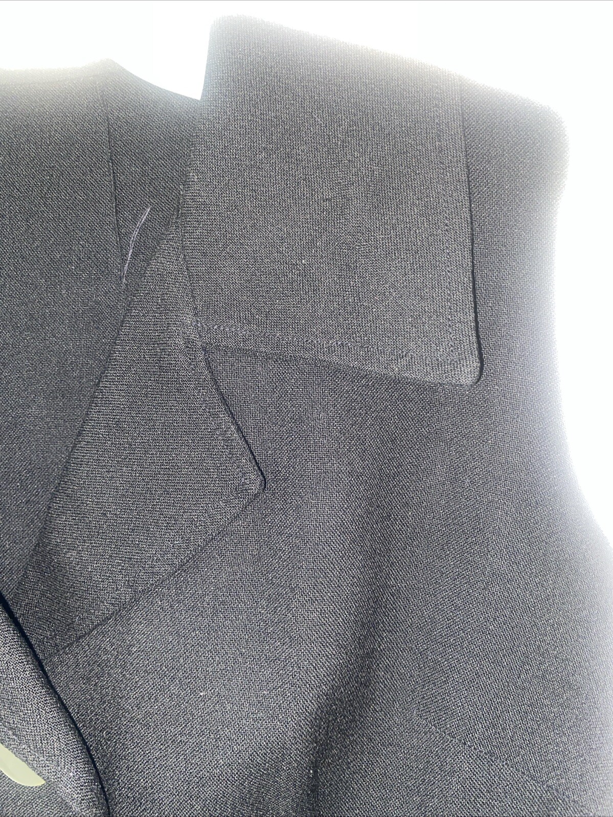 Vintage 50s Handmade Black Cotton Twill Linen Pencil Sheath Dress Size Medium