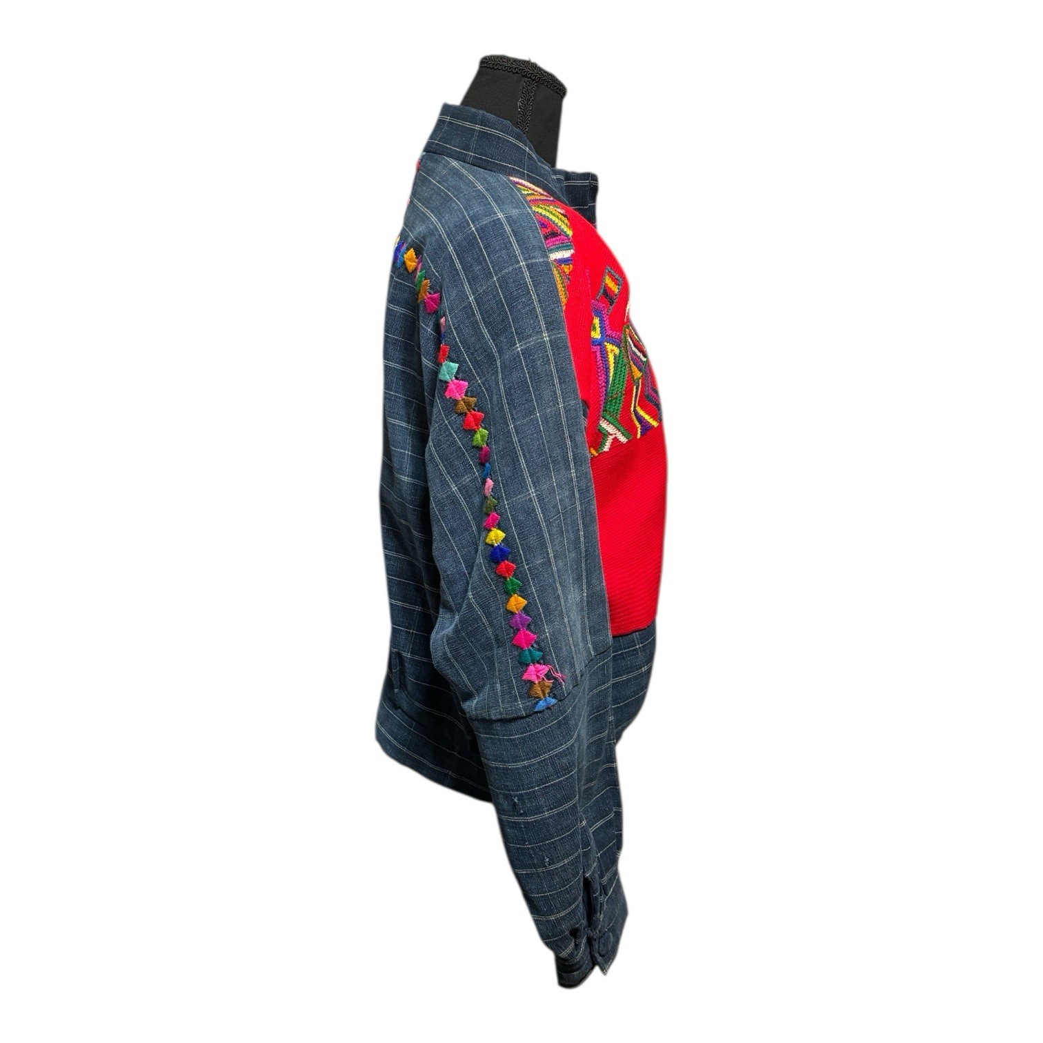 Guatemalan IXMUCANE Native Jacket Embroidered Folk Art Handmade Size M