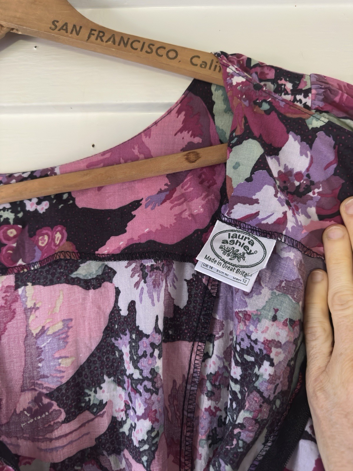 Laura Ashley Vintage Floral Long Sleeve Puff Sleeve Dress US 12 UK 14