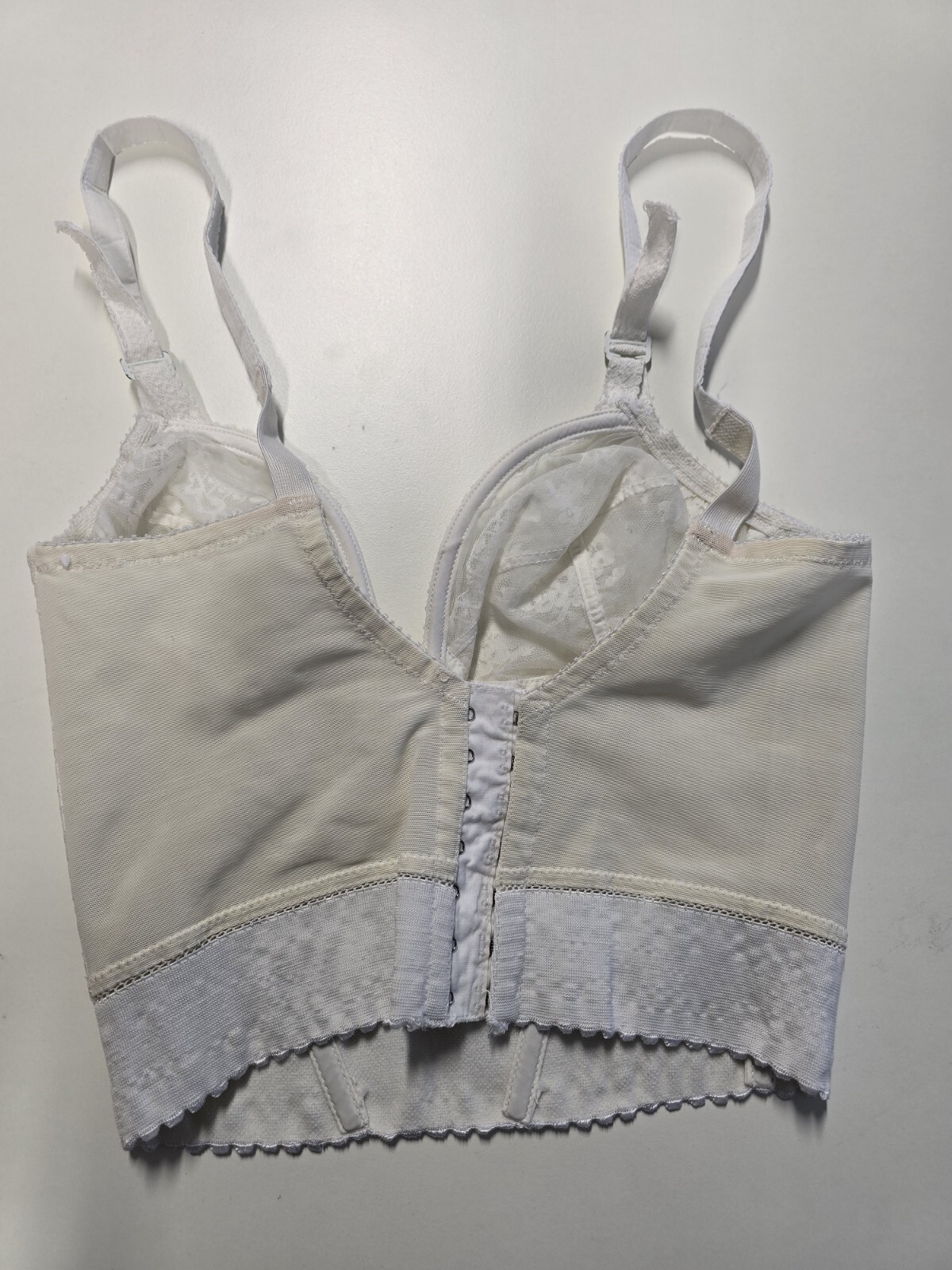 RARITÄT: MARLENE Long BH, Gr. 36 / 80 Cup B, creme * VINTAGE * Made in USA