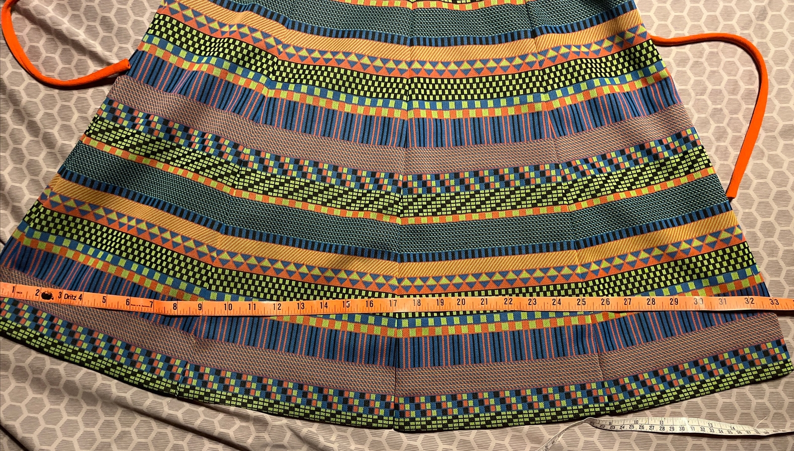 Vintage Kay Windsor Blue Red Polyester Geometric Check Stripe Sleeveless Dress