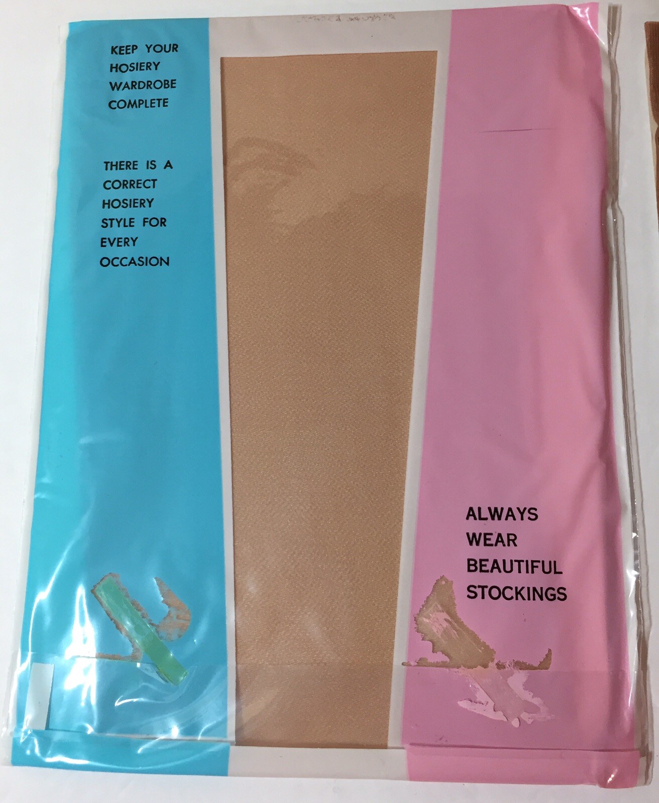 2 Pairs Vintage 1960s PIN-UP NYLON STOCKINGS INTERNATIONAL SHEER BEIGE 15 DENIER