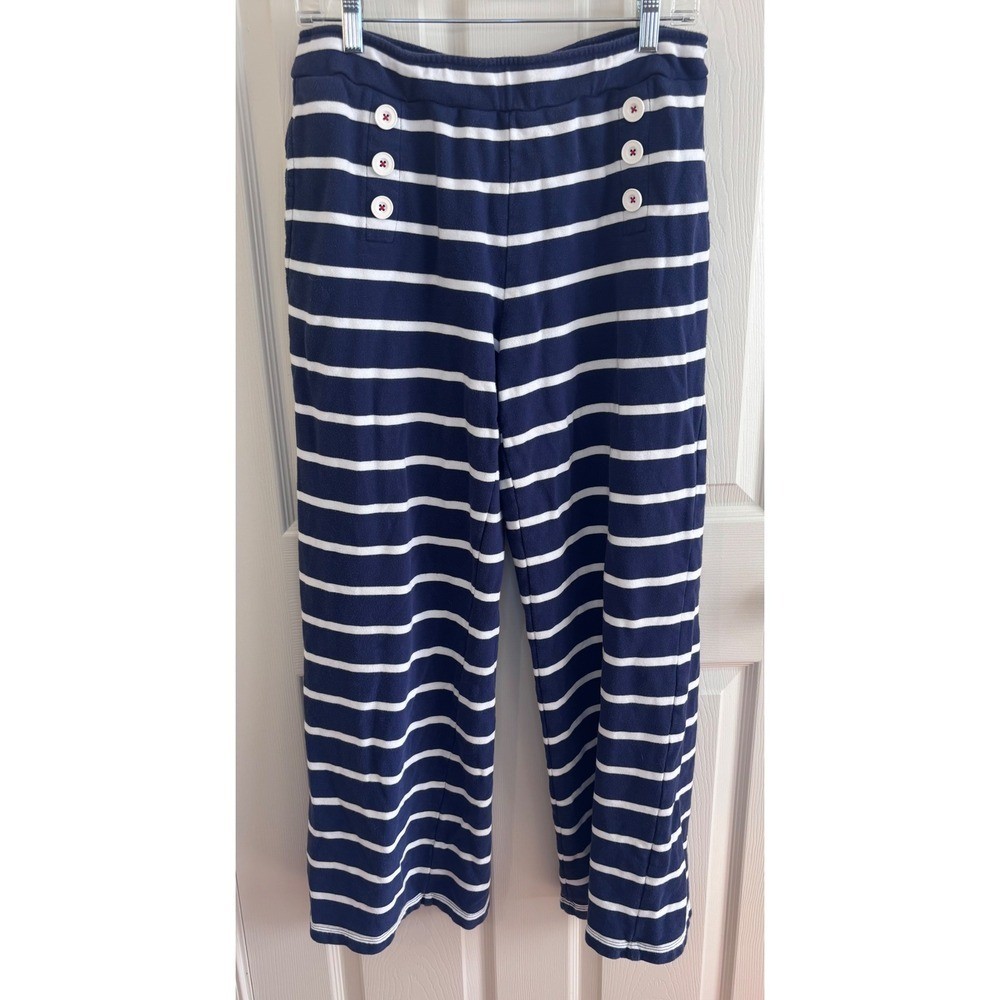 Vineyard Vines Target Navy White Striped Sailor Wide Leg Pants Small Cotton 0059