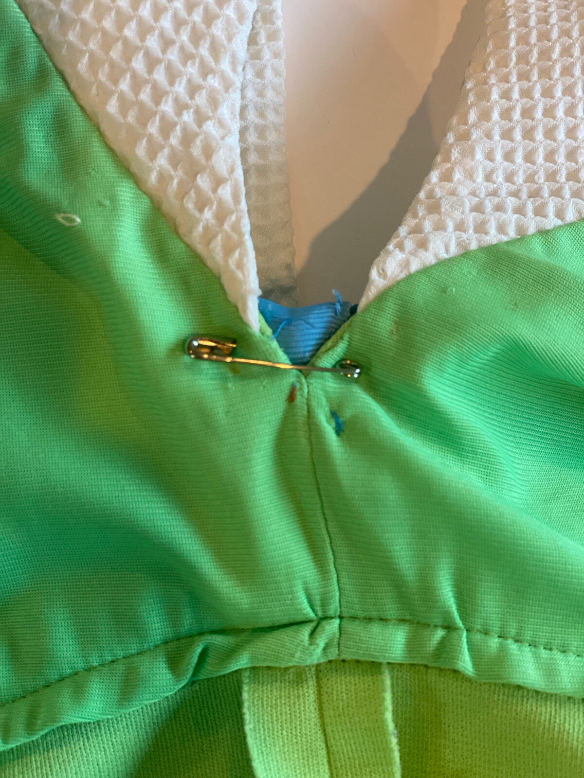 Vintage 60’s 70’s Lime Green Retro Halter Lapel A-line Mini Disco Sport SunDress