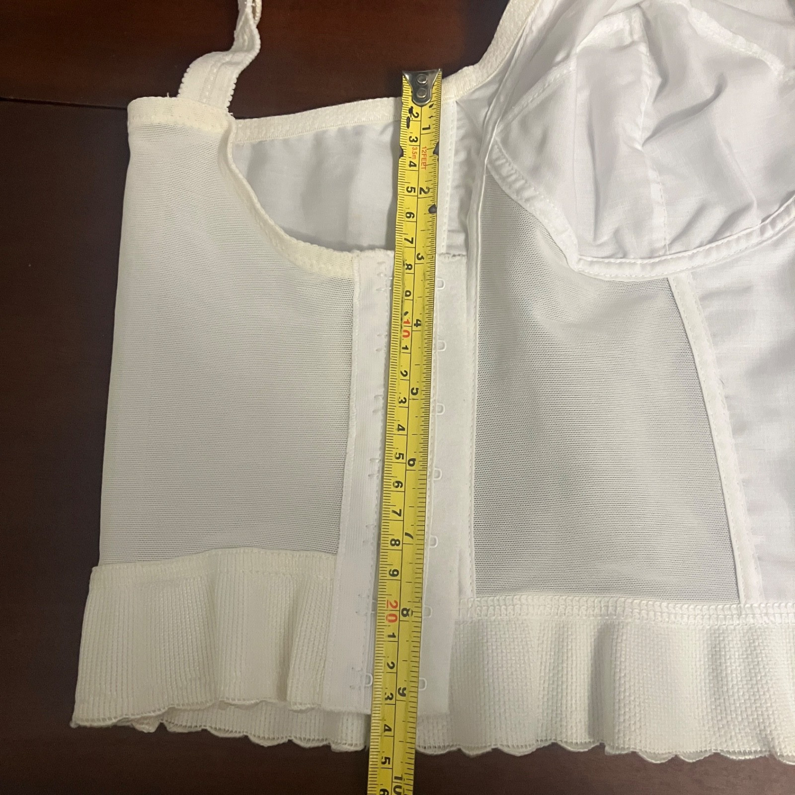 Vintage 1980s Exquisite Form 7532 White Longline Bra 40 B Unlined