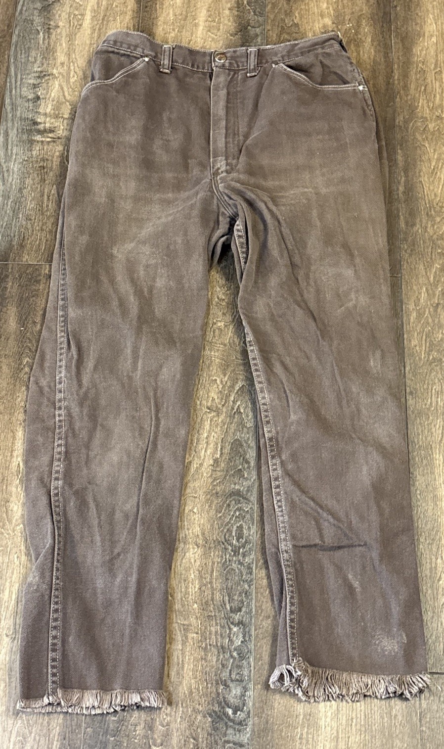 Vtg 50’s 60’s Misses Wrangler Sanforized Women’s Denim Jeans Brown 26×25 USA