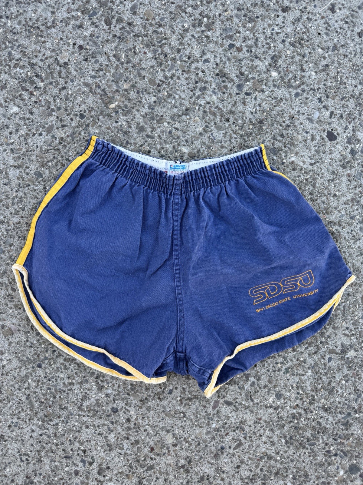 Vintage 70s 80s Champion SDSU San Diego Cotton Running Shorts Made USA Med 32-34