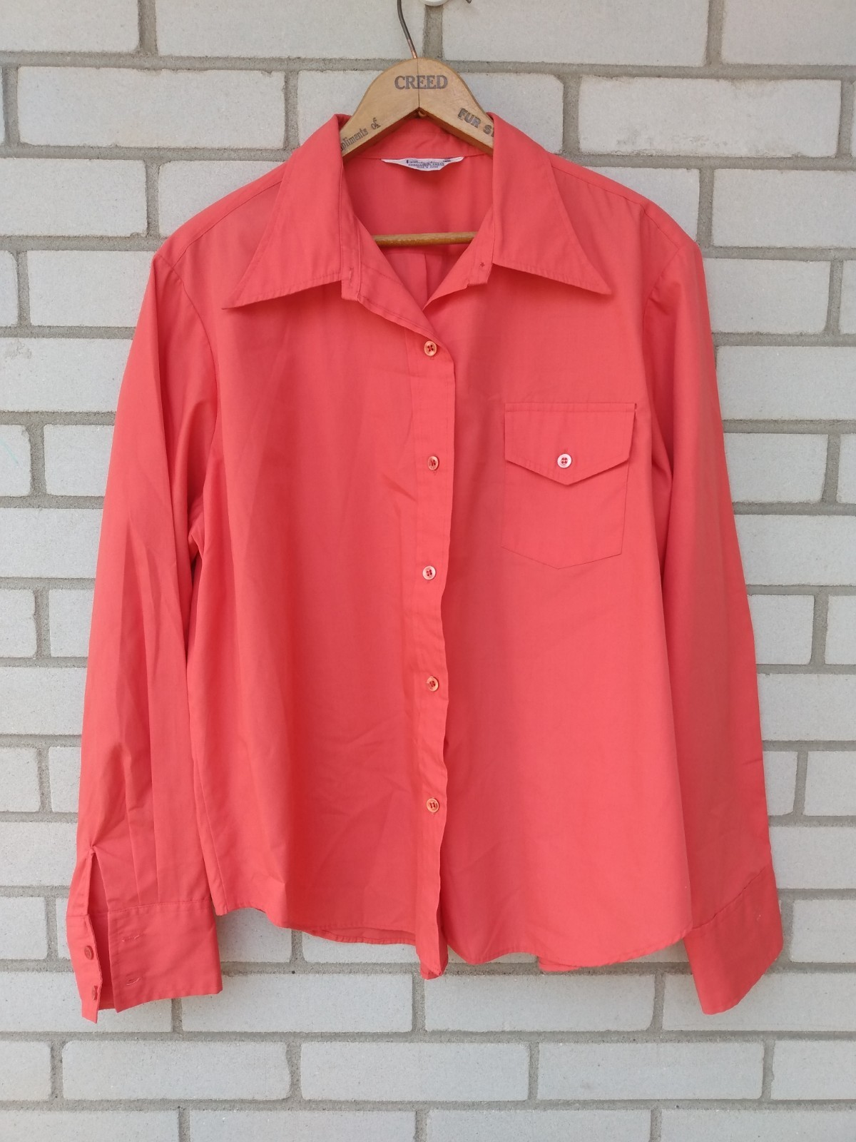 Vintage Plus Size Blouse 48″ Bust Coral Pink Made in Japan Pennington’s AS IS