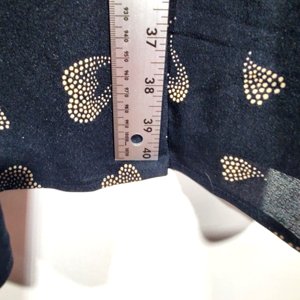 VTG 70s 80s Laurel Ridge Heart Print Surplice Wrap Retro Secretary Dress Sz M