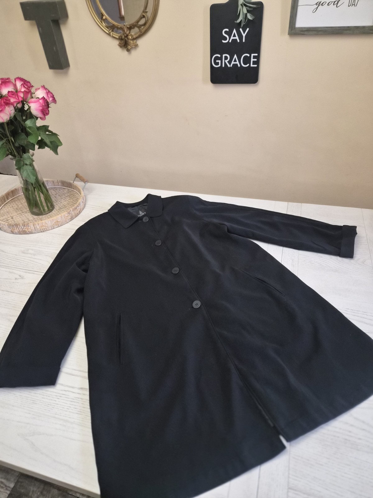 vintage Black London Fog Woman’s Long coat Size XL