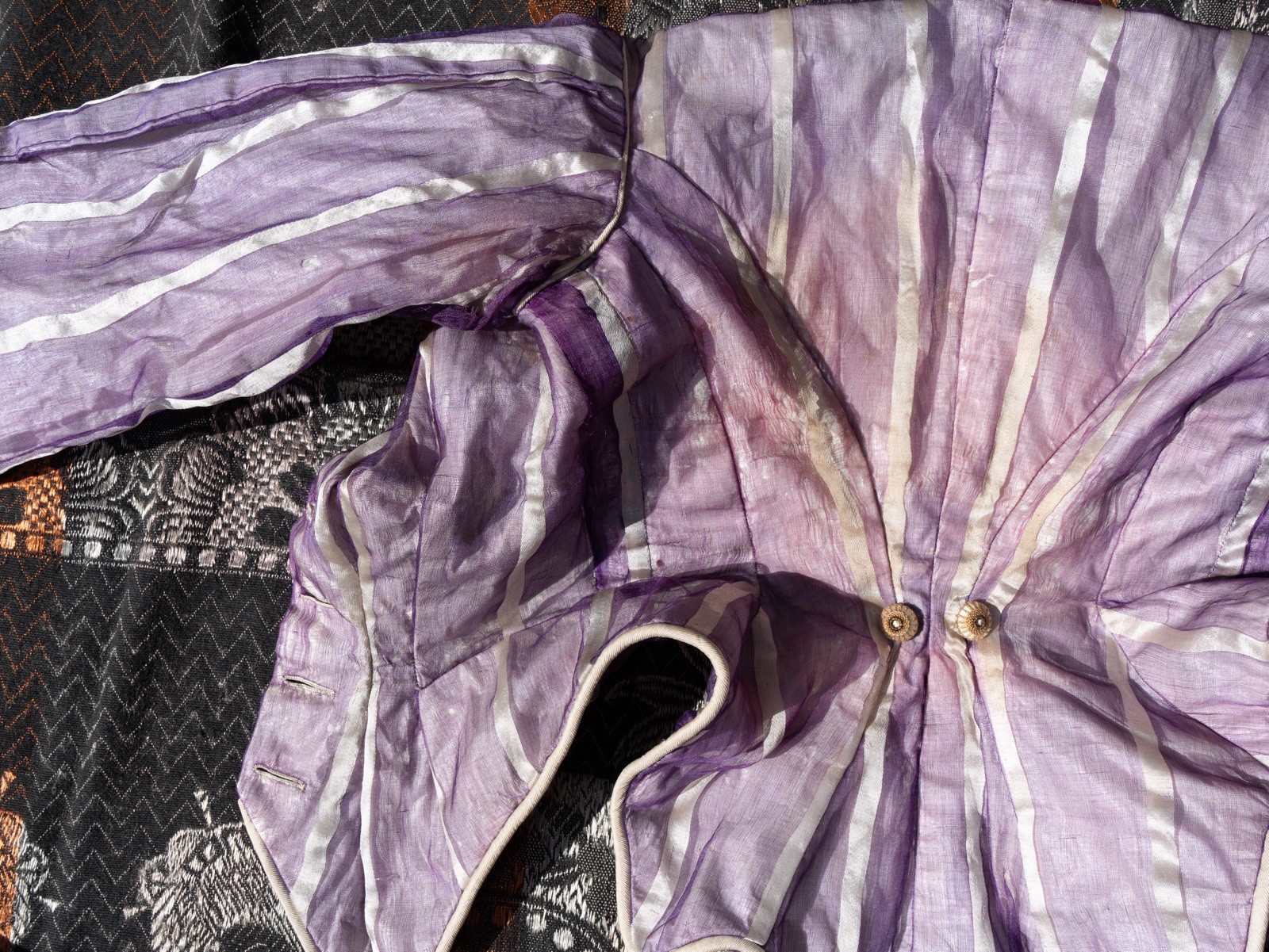 Antique 1868 Sheer 3 Piece Summer Promenade Dress