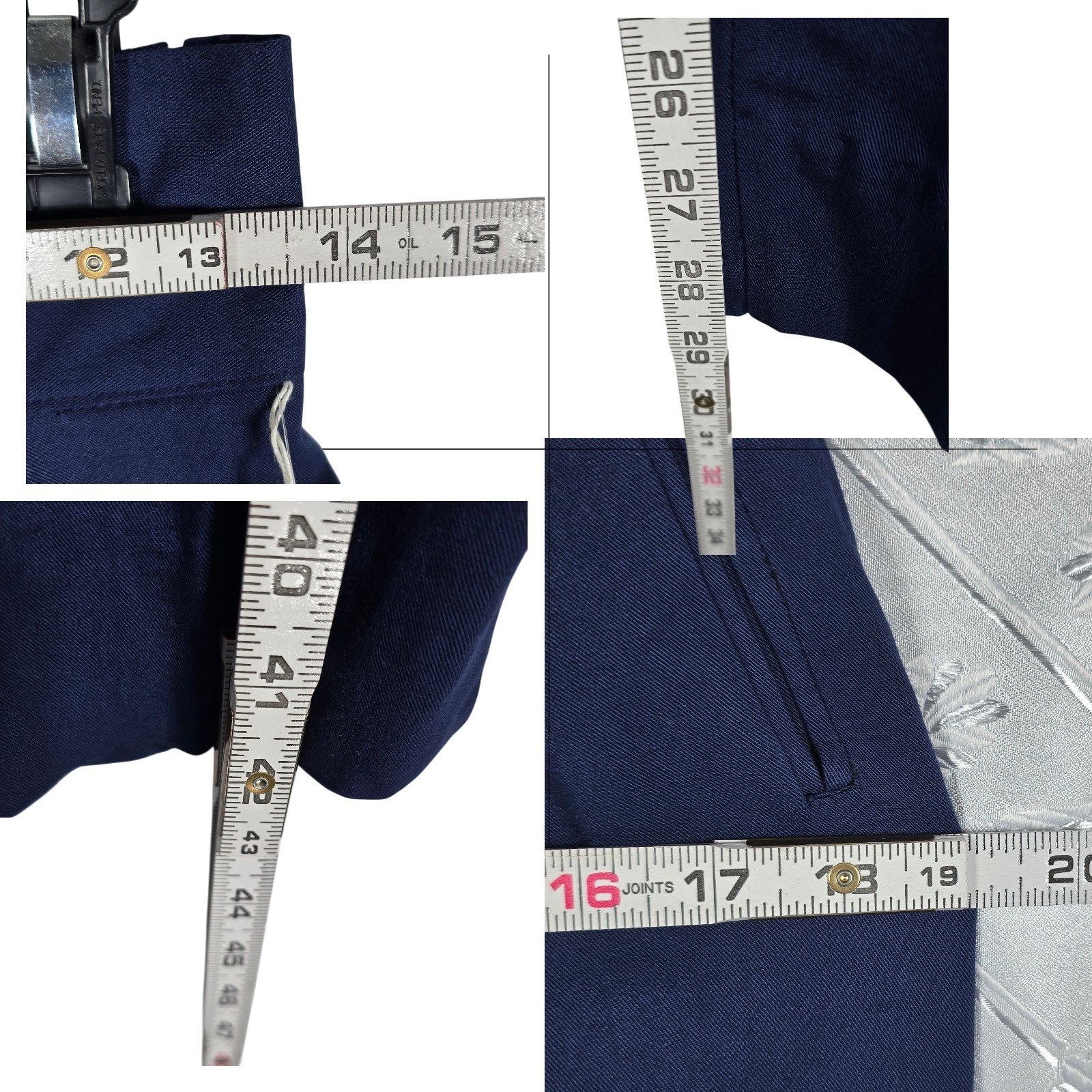VTG Autograph American Clothing Pleated Trousers Navy Blue High Waisted 7/8 NWT