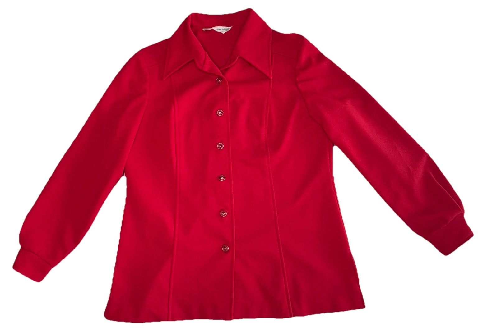 Vintage 70s Alex Colman California Red Dagger Collar Disco Shirt Women’s M
