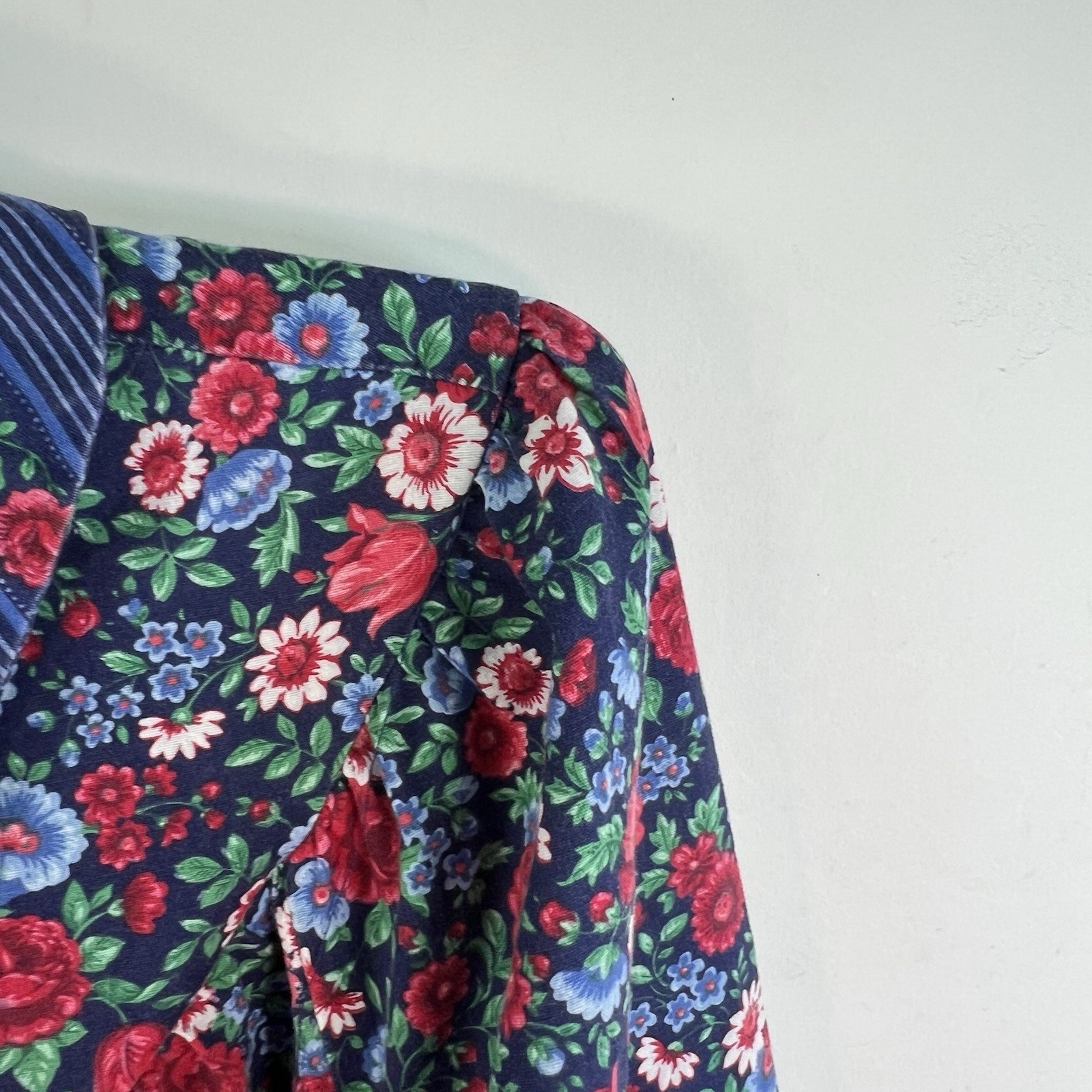 Vintage COFFEE COATS Robe House Dress Size L Muumuu Floral Snap Pockets