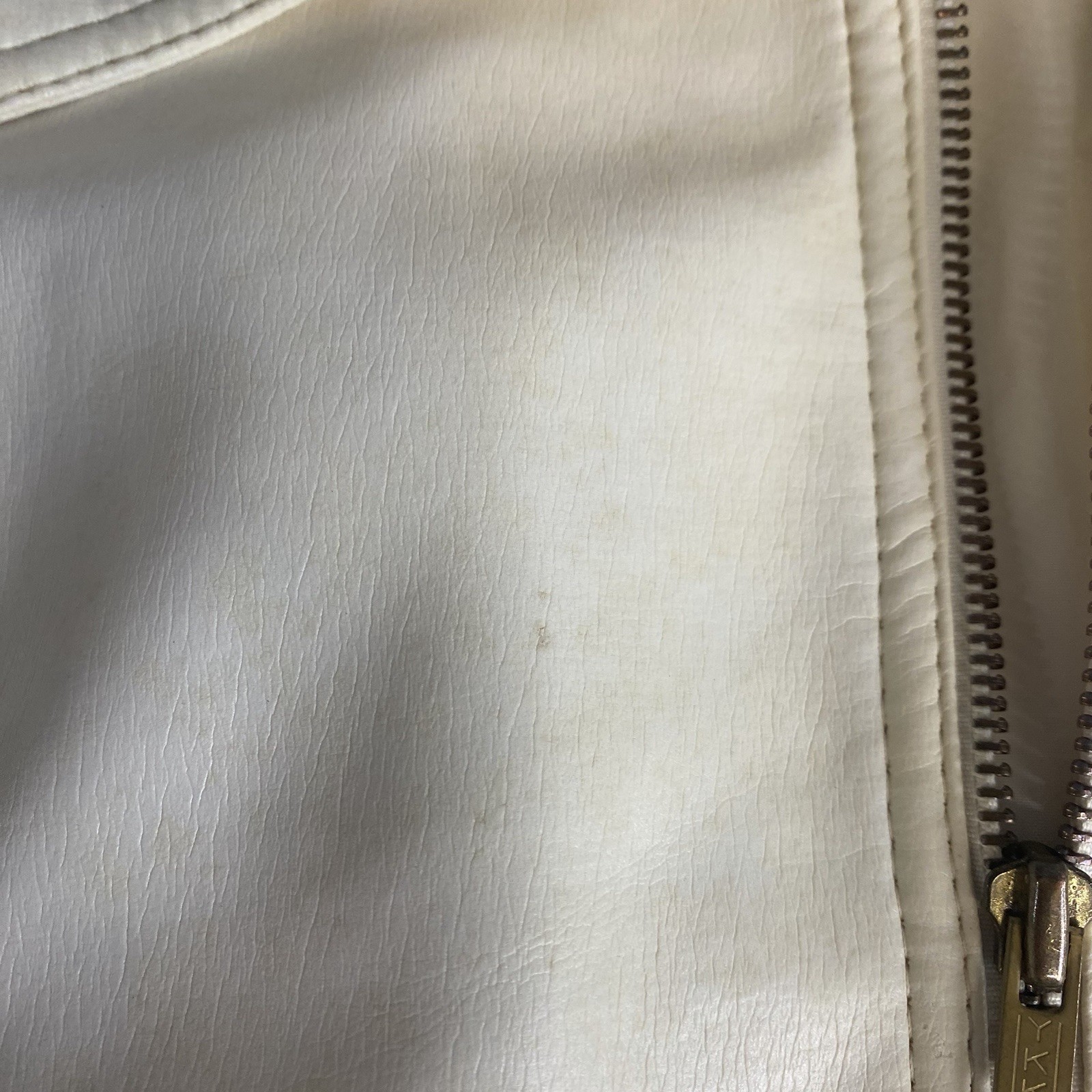 Vintage Finger Hut Jacket Faux Leather Womens Sz 20 Cream Coat Flaws