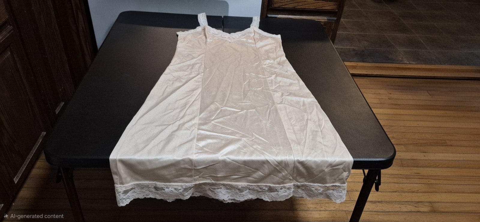 ​Ladies Size Small Full Slip Beige Nude Lace Hem Lingerie Layering Underdress
