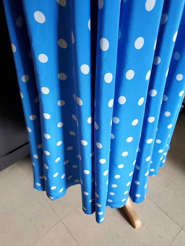 VINTAGE St. Gillian Silk Blue White Polka Dot dress Size 6