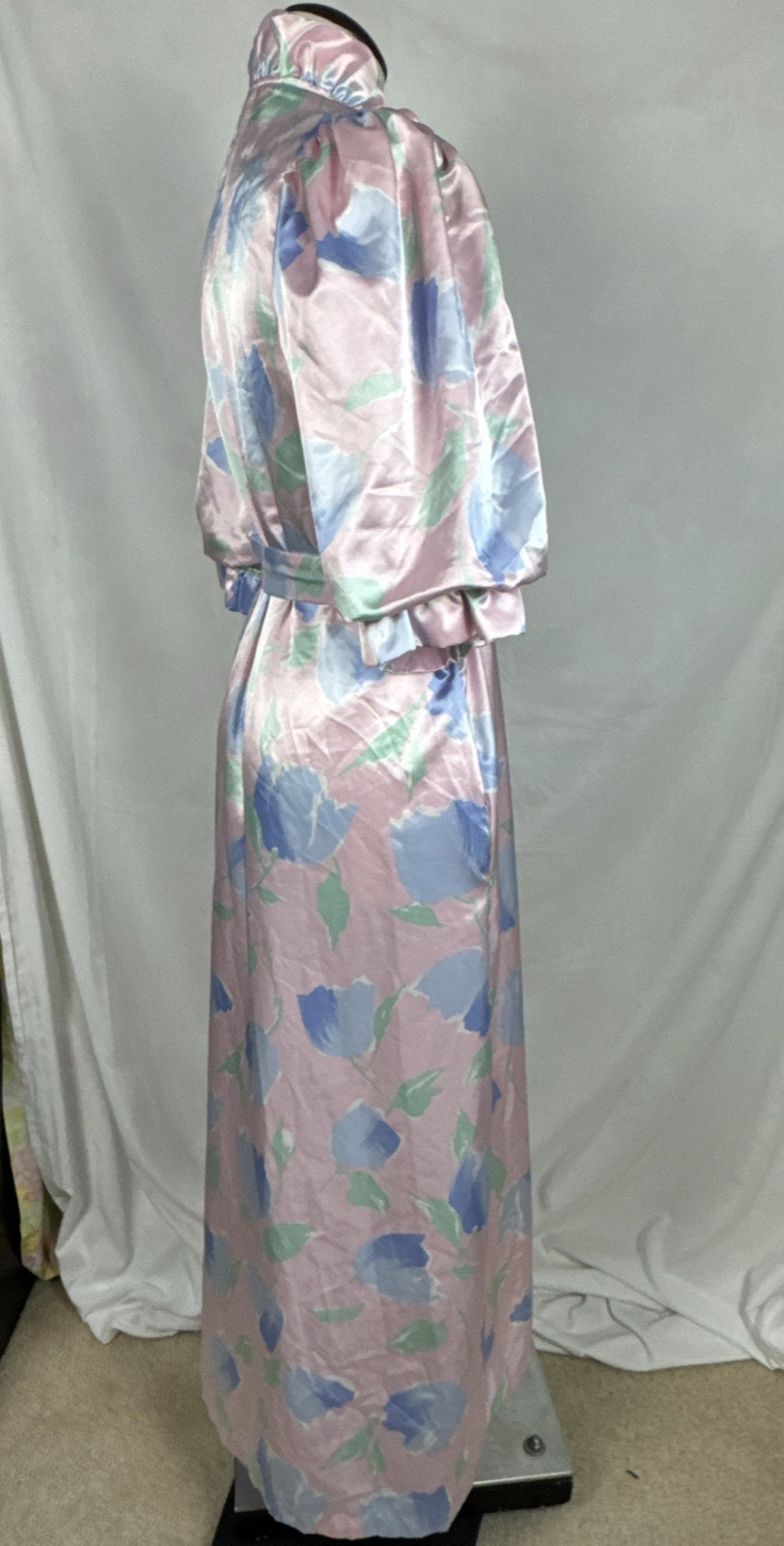 VINTAGE 1980’s B by Barad SMALL Satin Floral Robe+Belt – Golden Girls FL Style