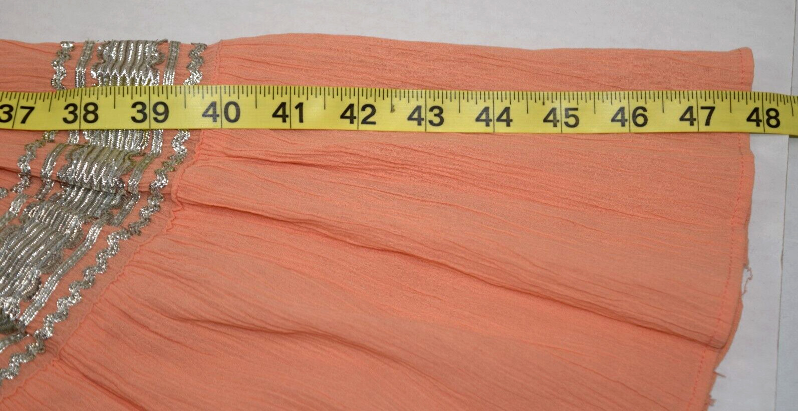 Vintage Patio Fiesta Dress Size S/M 50s Western Dandees Apricot Silver Detail