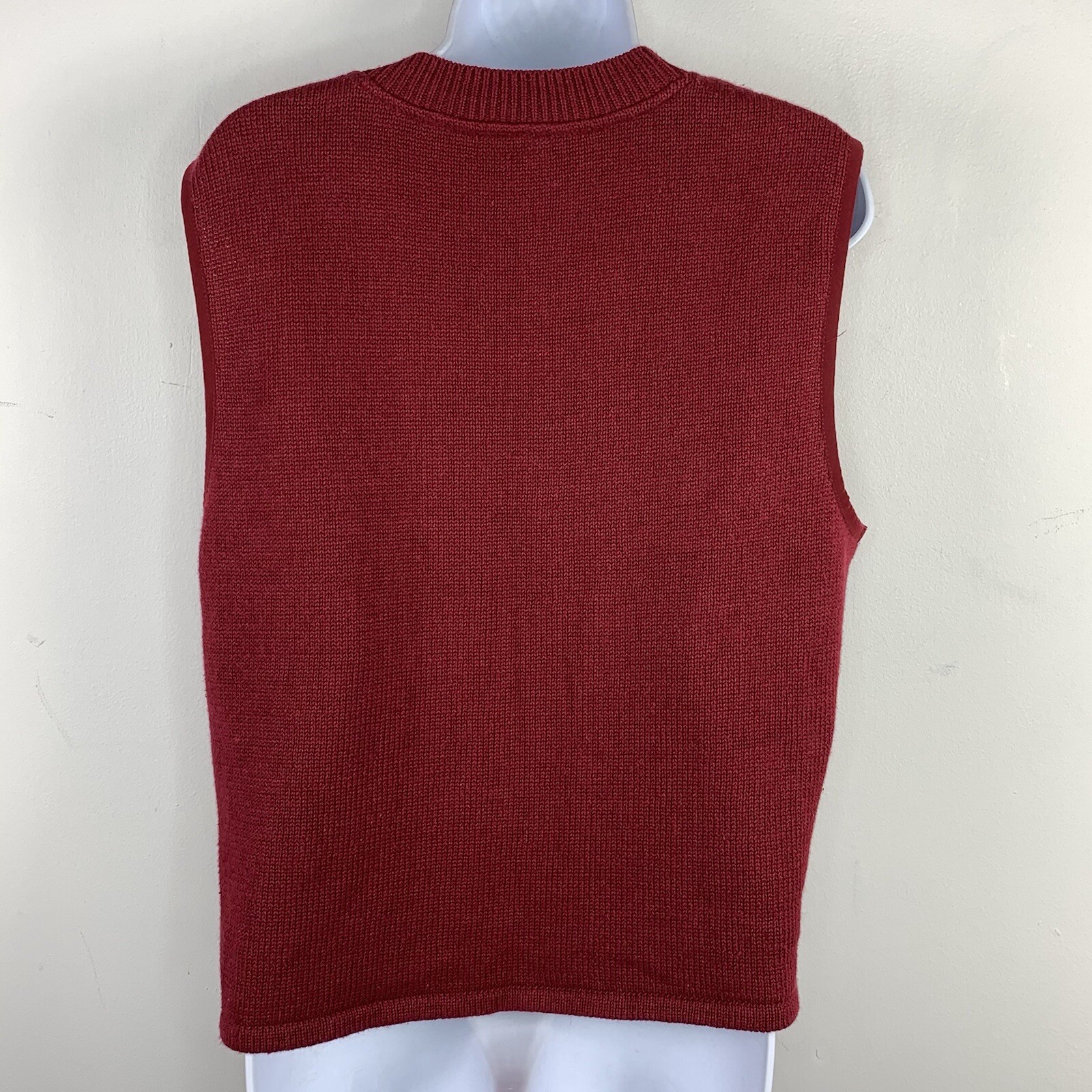 Monterey Petite Koret Sweater Vest sz 14P Red Knit Minimalist VINTAGE ZZ48