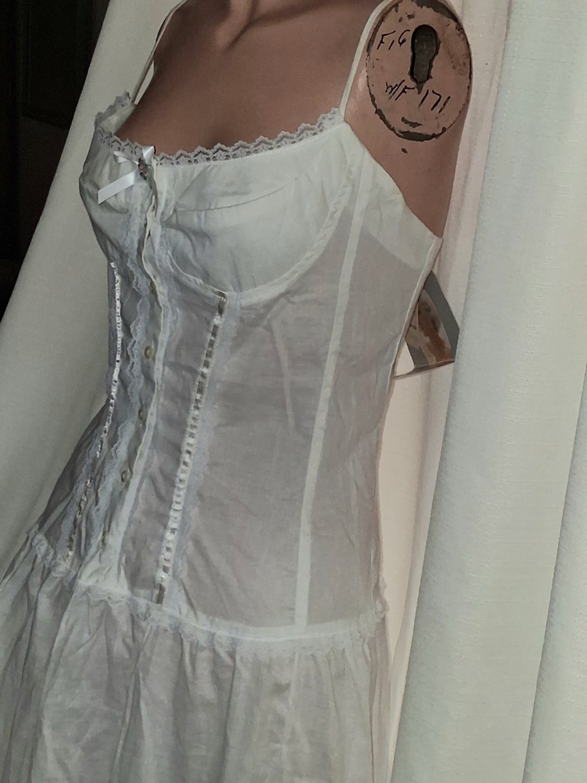 Jessica Mcclintock Gunne Sax White Dress 80s Bustier Slip Dress Old Store Stock