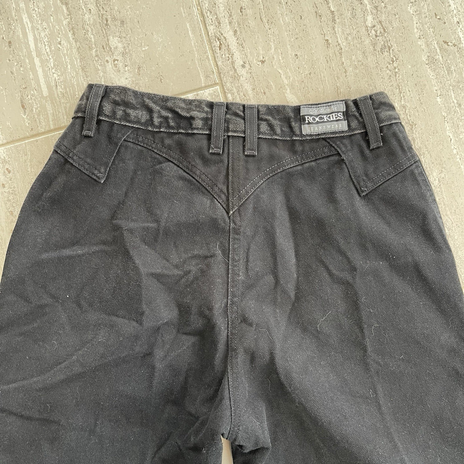 VTG Rockies Rocky Mountain Black Western Bareback Jeans Womens 33/15 High Rise L