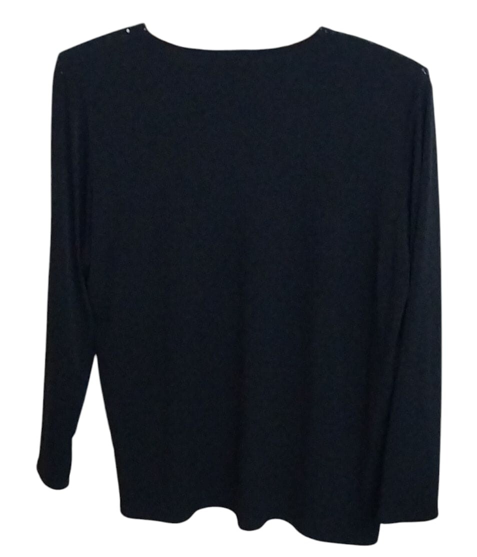 vintage Elegant Women’s Black Blouse for Special Occasions – Crystal Embellished