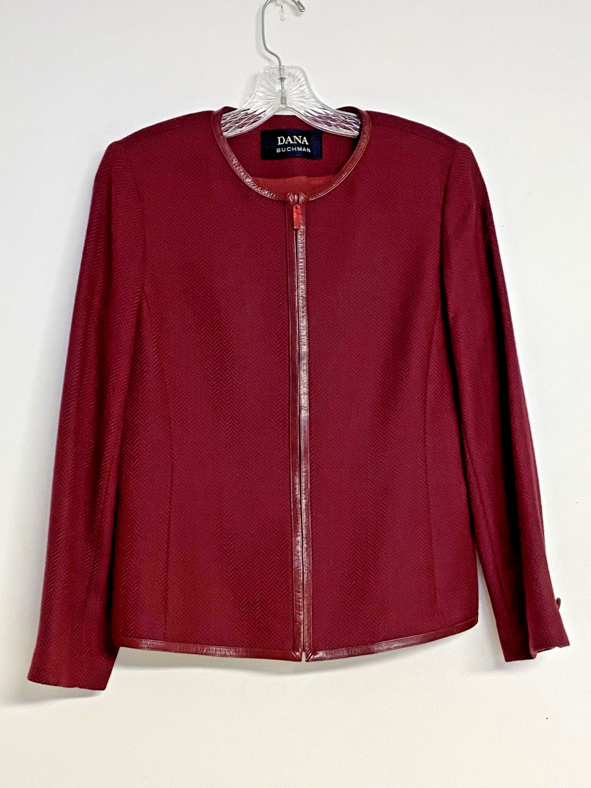 Burgundy Wool Cashmere Sweater Jacket Size 4 Dana Buchman