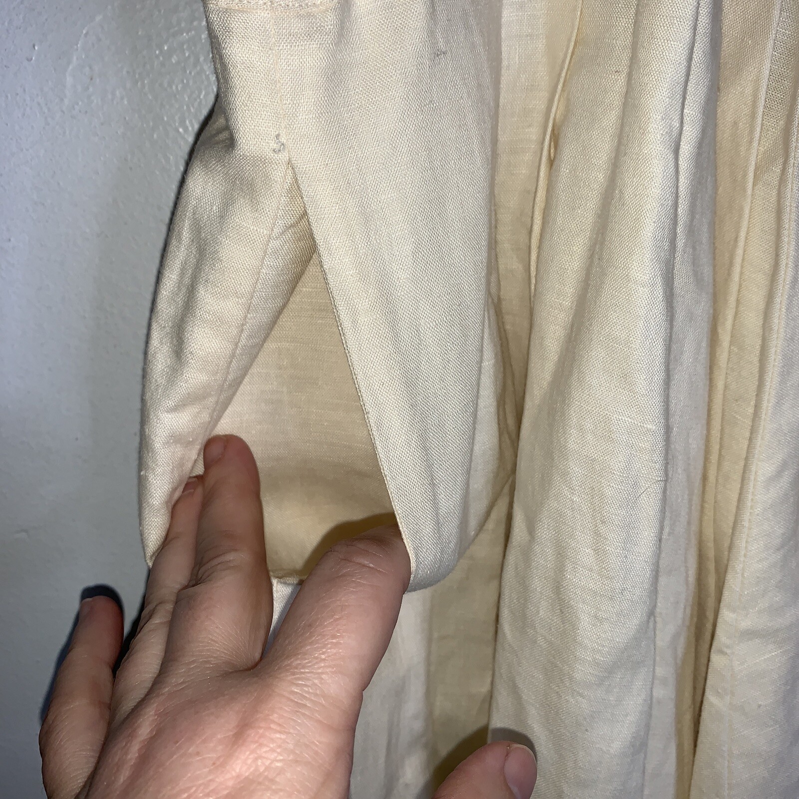 Vintage Ann Tjian For Kenar Dress 12 Cream Linen Dress