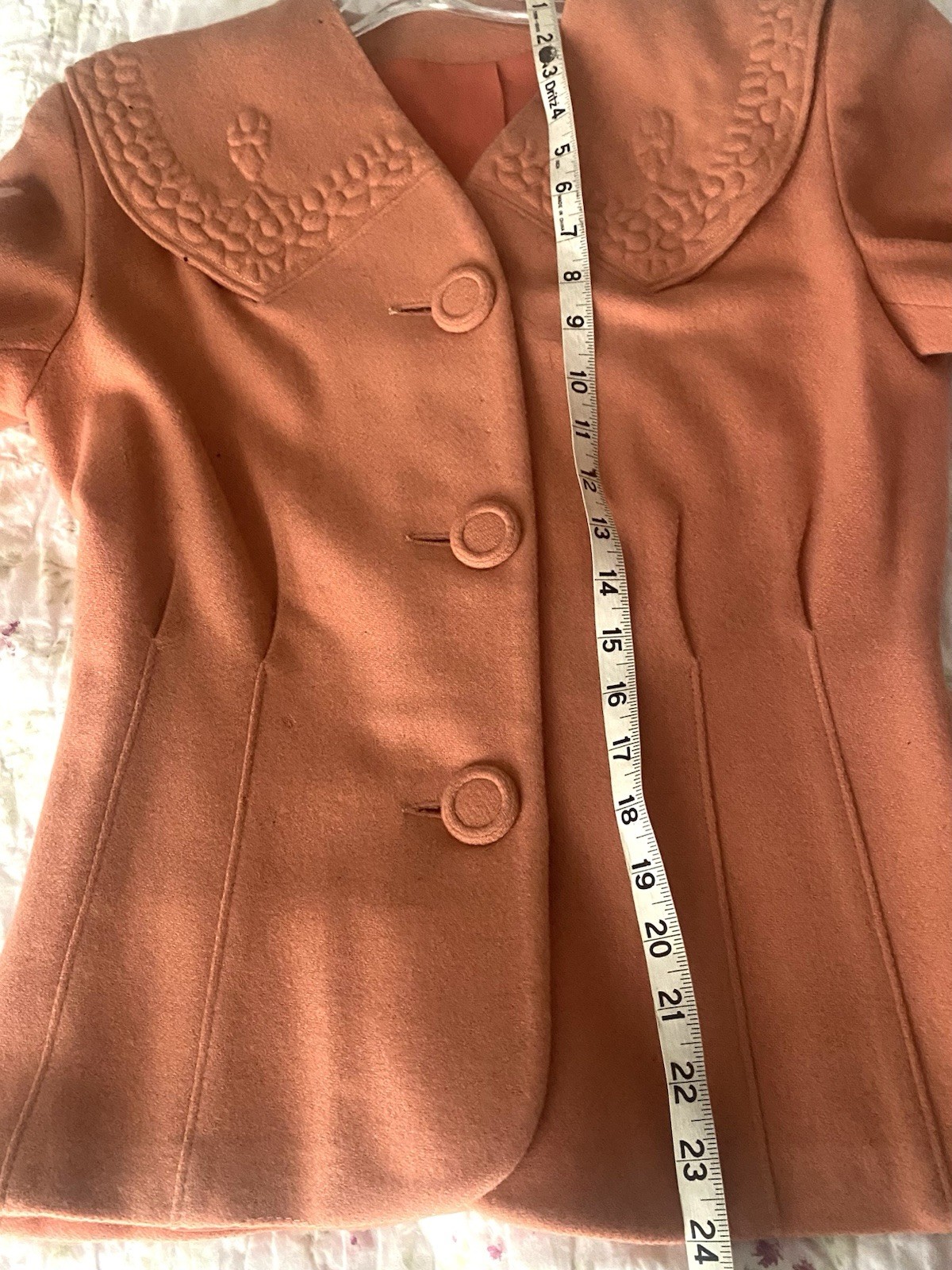Vintage 1940’s Tufted Peach Fitted Jacket Bonny Juniors
