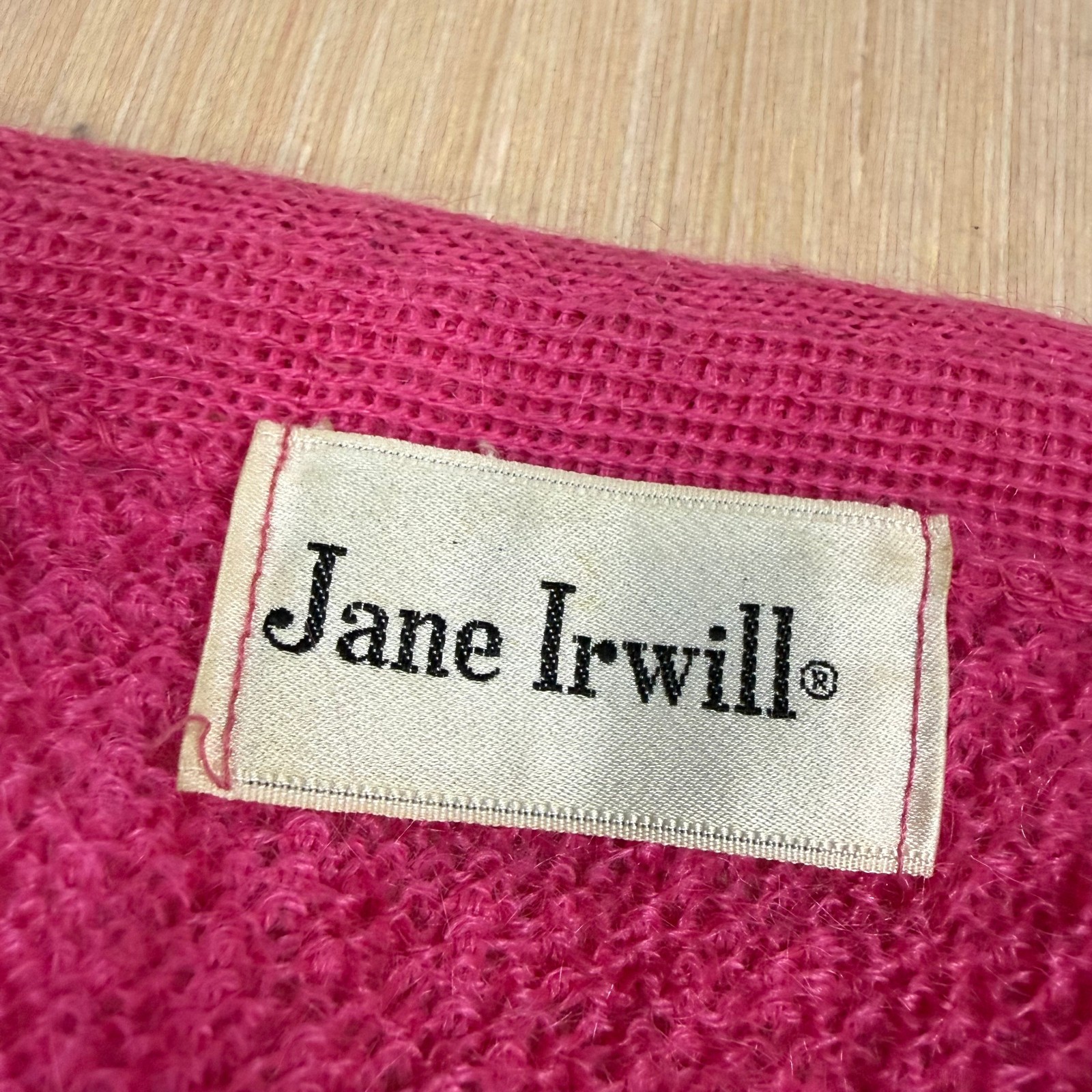 Vintage 60s Mohair Cardigan Sweater Hot Pink Medium Grunge Pin Up