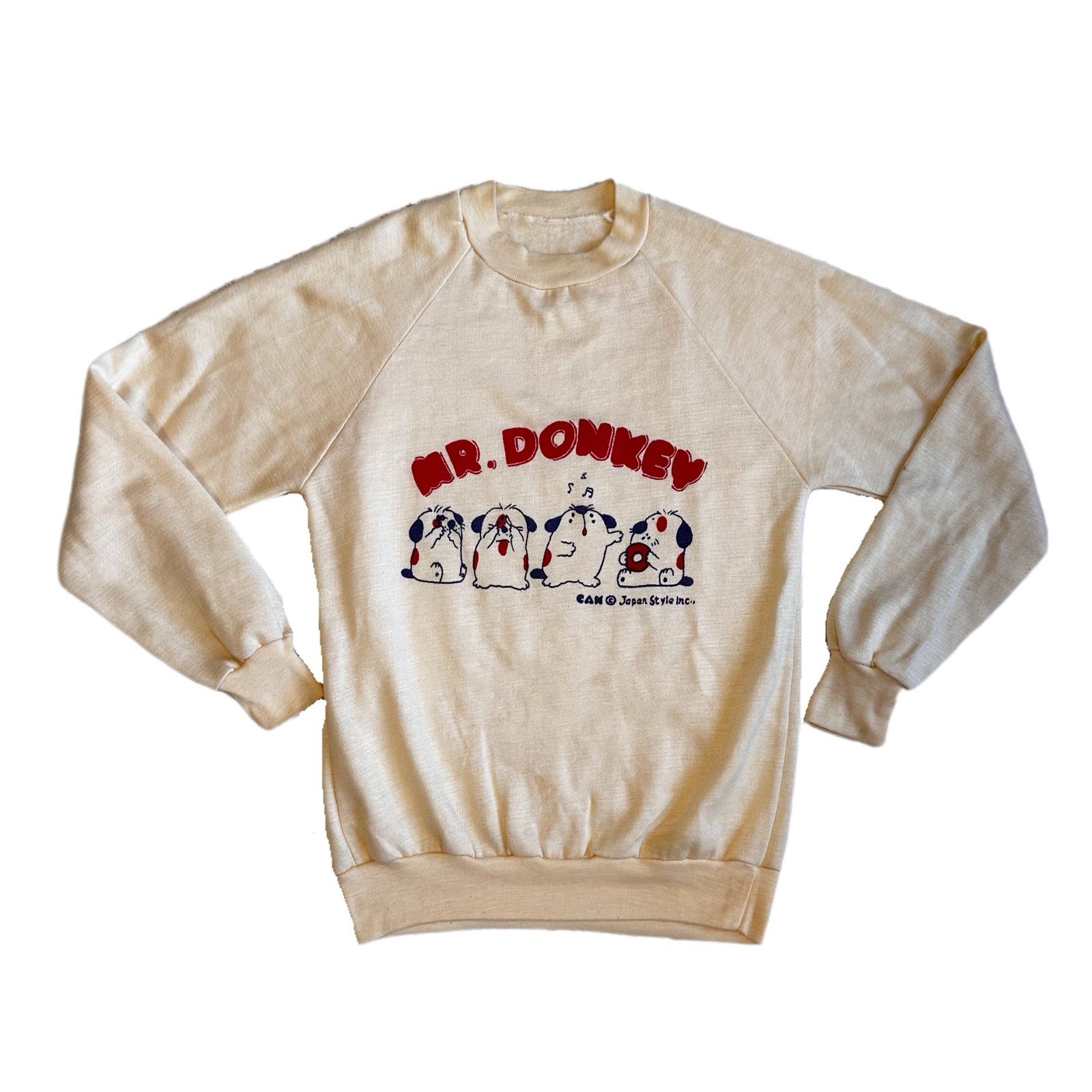 Vtg 60s/70s Mr. Donkey Japan Style kids L Or Womens XS Crewneck Sweatshirt Dog