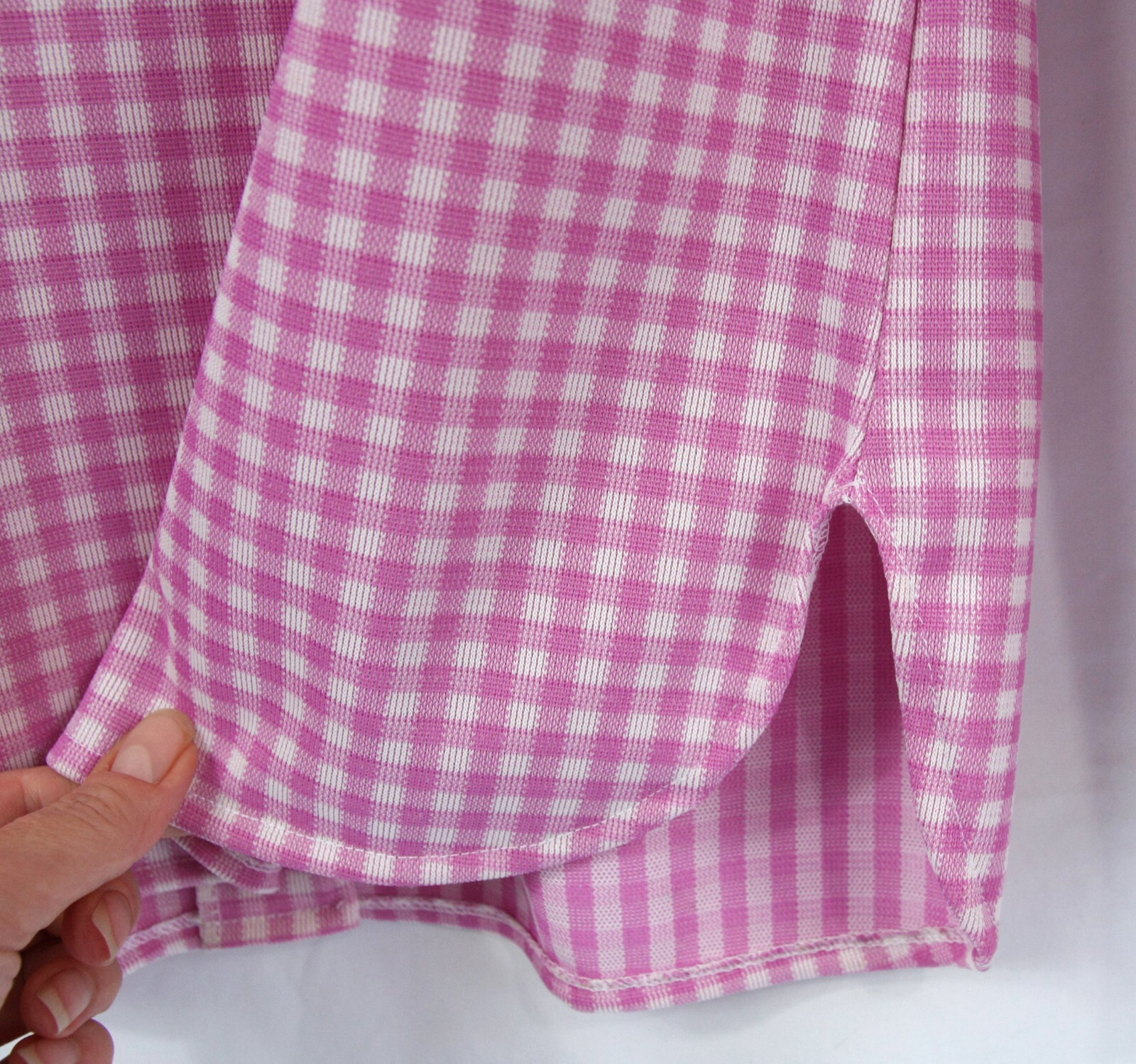Vintage Queens Way to Fashion Country Plaid Gingham Button Down Shirt 1970s M