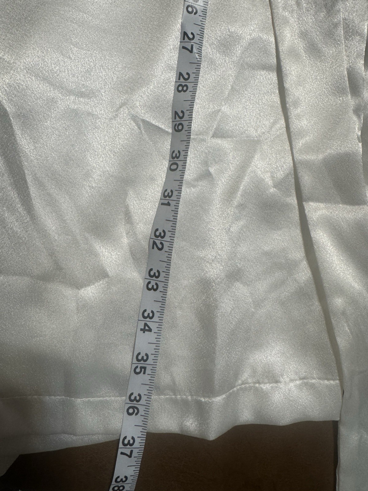 Alexandra Nicole White Satin Bridal Robe Lace Trim Tie Belt USA L White