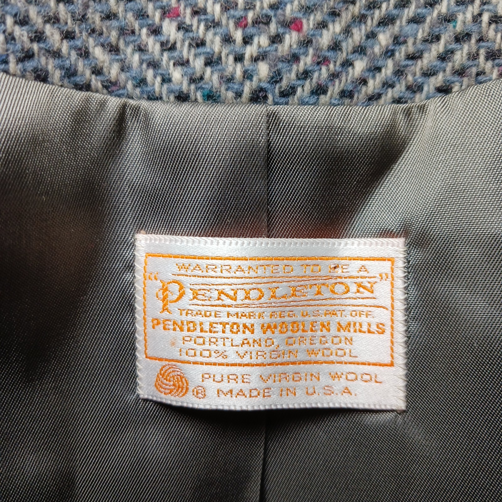 Vintage 1950s Pendleton Womens Virgin Wool Sport Coat Size 14 Gray Tweed USA