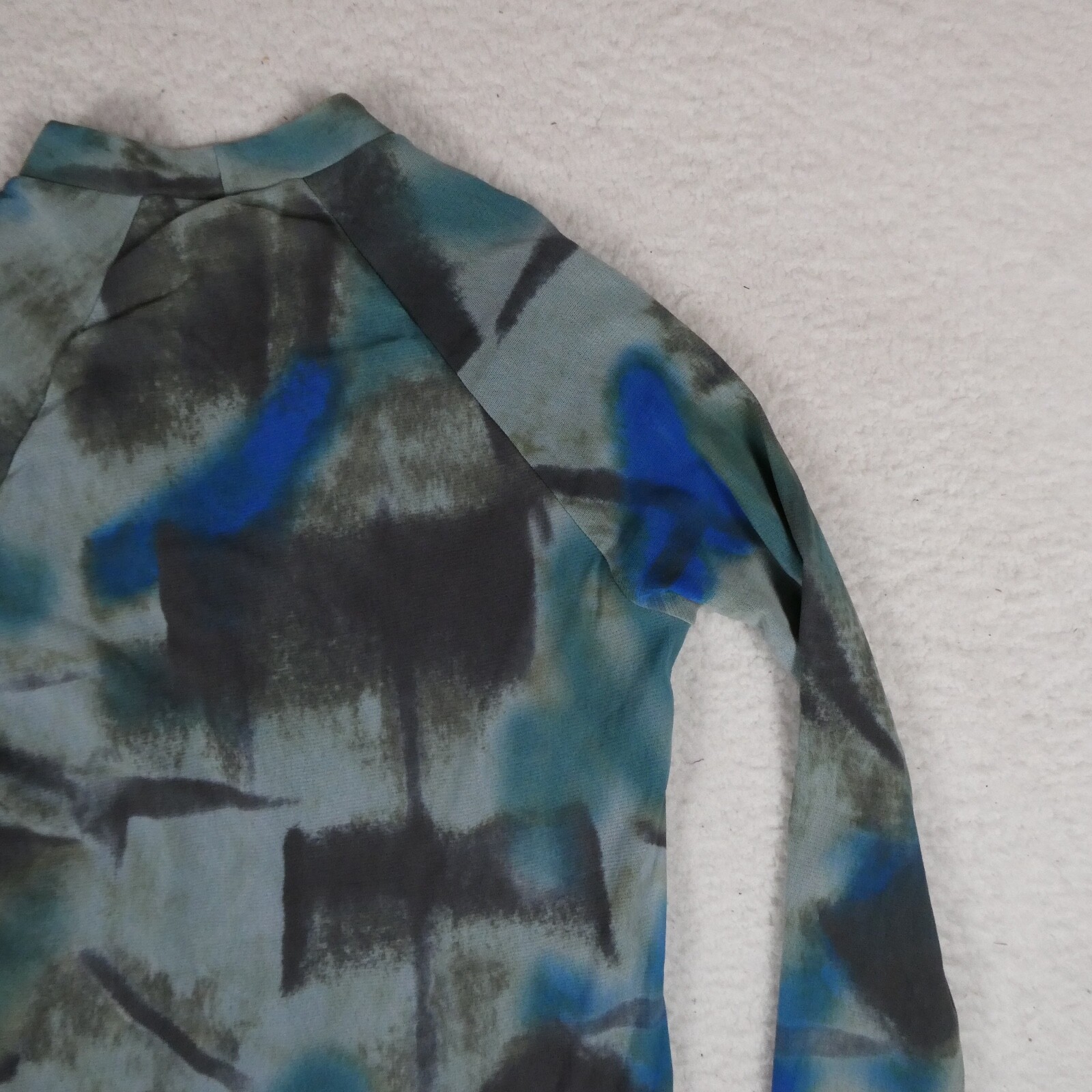 Vintage Weston Wear Top Women Size Large Blue Multicolor Made In The USA