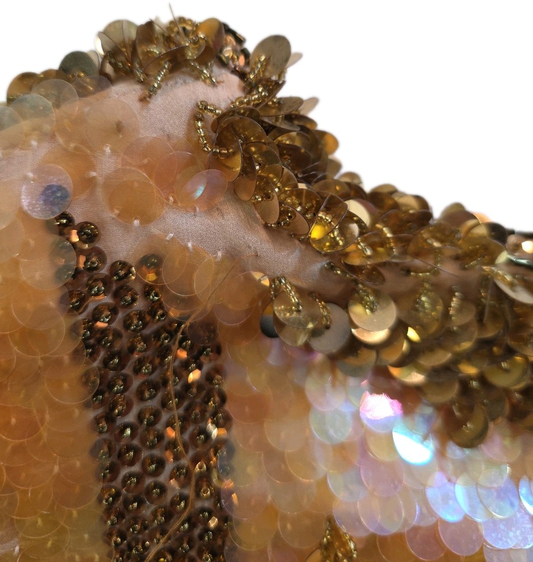 Vintage Peach & Copper Shomax Sequin Blouse – Size M
