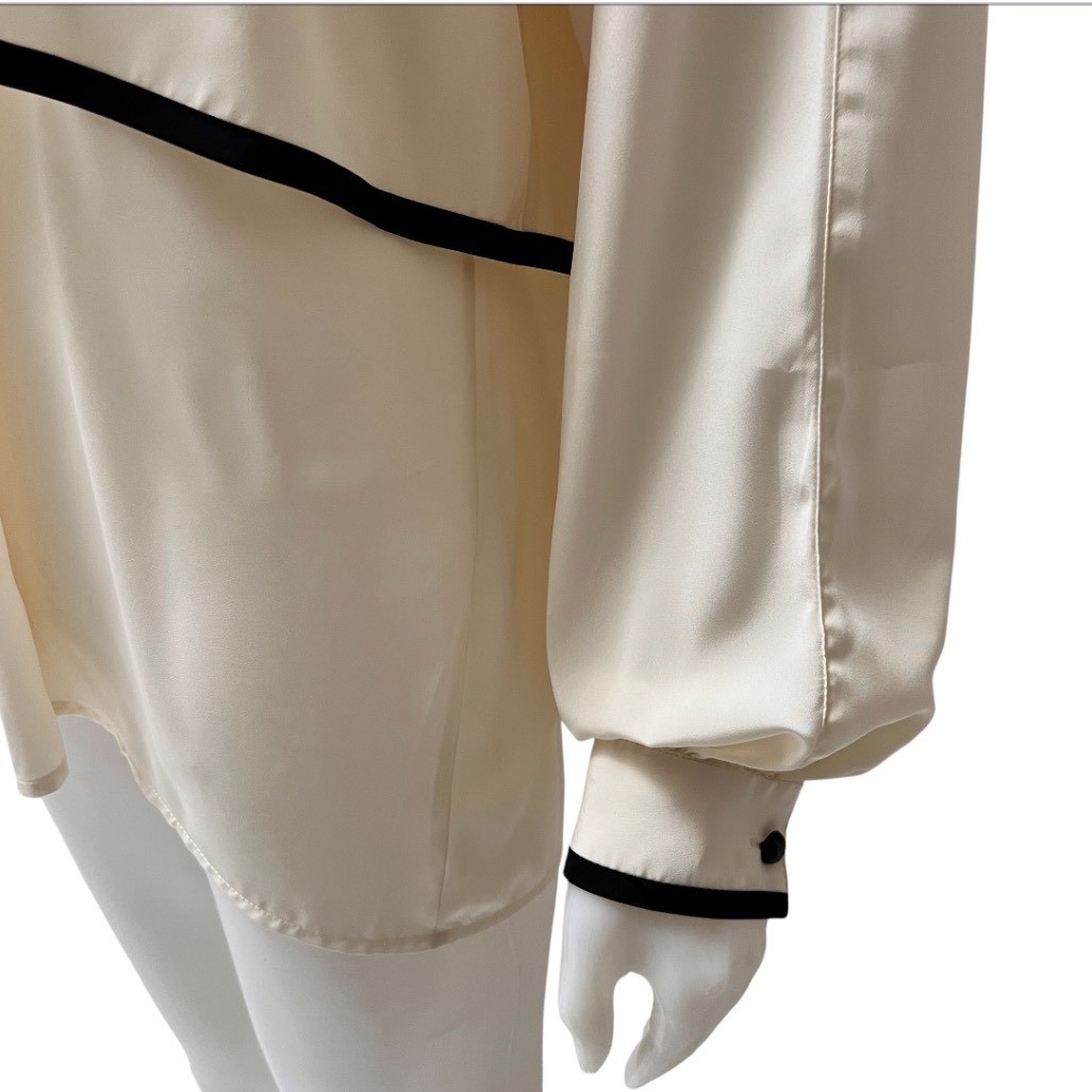 VTG 80s Regina Porter Secretary Blouse Capelet Sz Large Office Siren Hong Kong