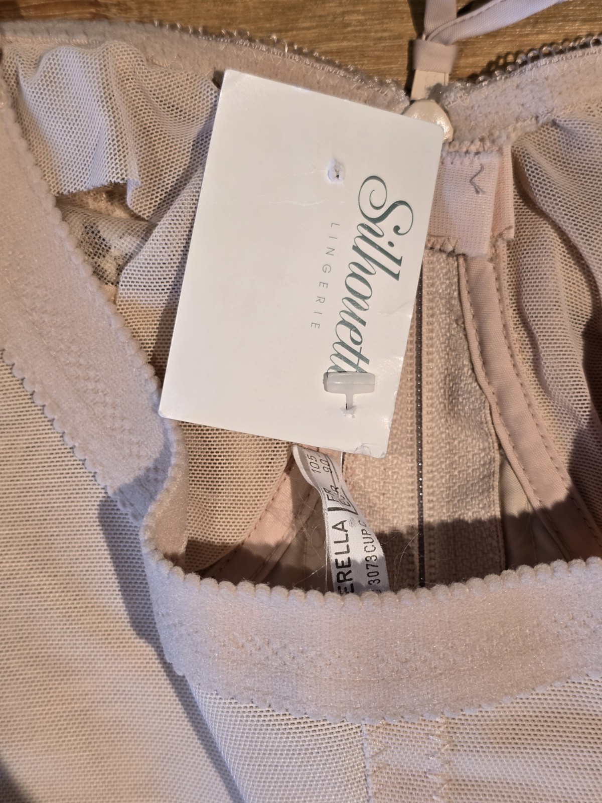 SILHOUETTE long leg corselet CINDERELLA, size 90 C, nude, NEW * made in Belgium