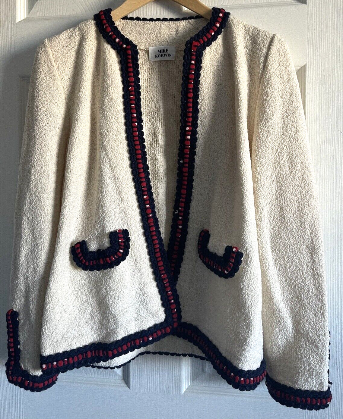 MIKE KORWIN Knit Cardigan Sweater Jacket Women’s Open Front Wool Med ? No size