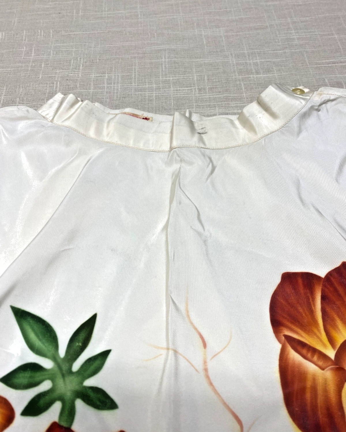 Vintage Circle Skirt Kawaihau Of Hawaii 1940s Rare Hand Painted Red Floral Swing