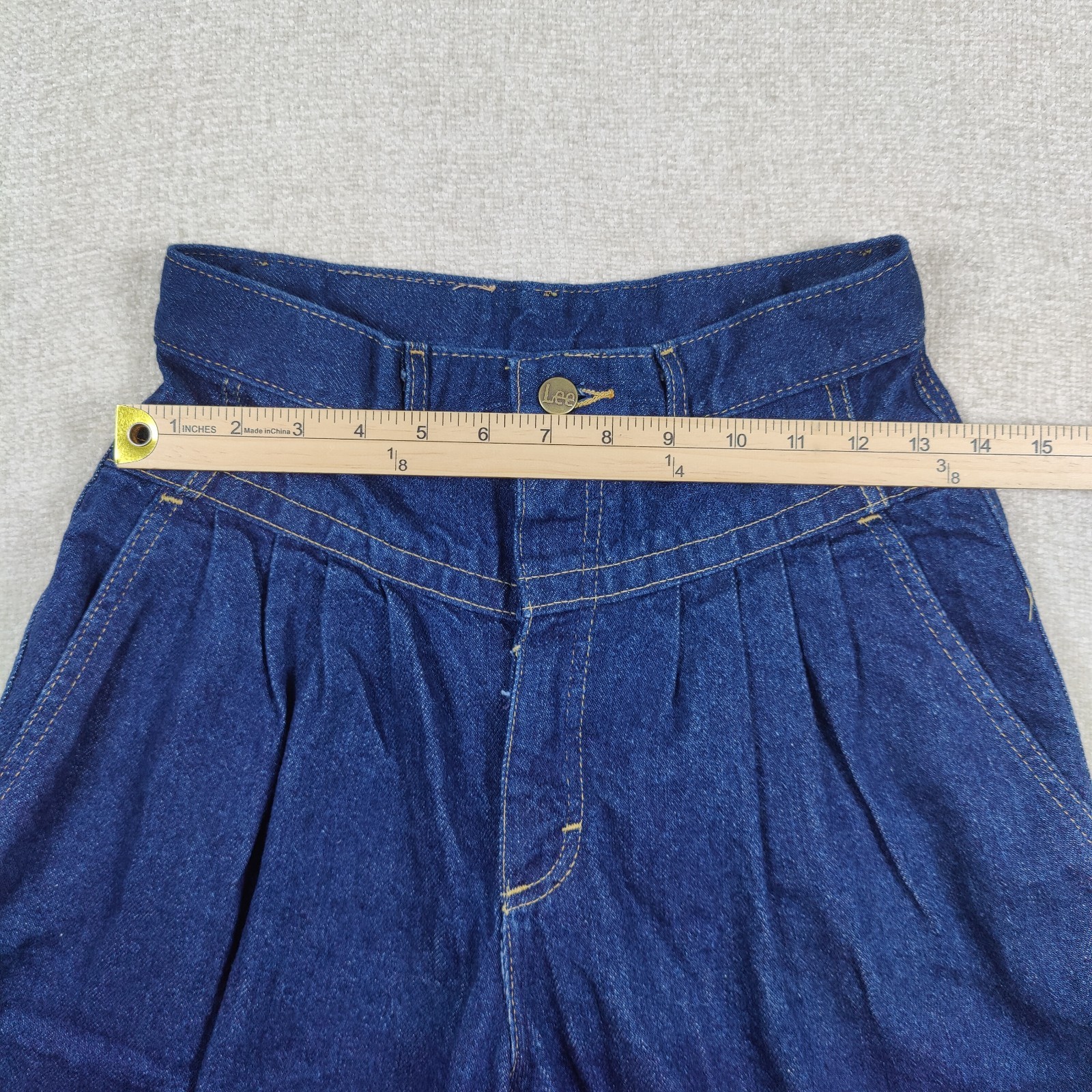 VTG 80s Lee Pleated Mom Jeans High Waist Taper Dark 10M 26×30 Union Made USA EUC