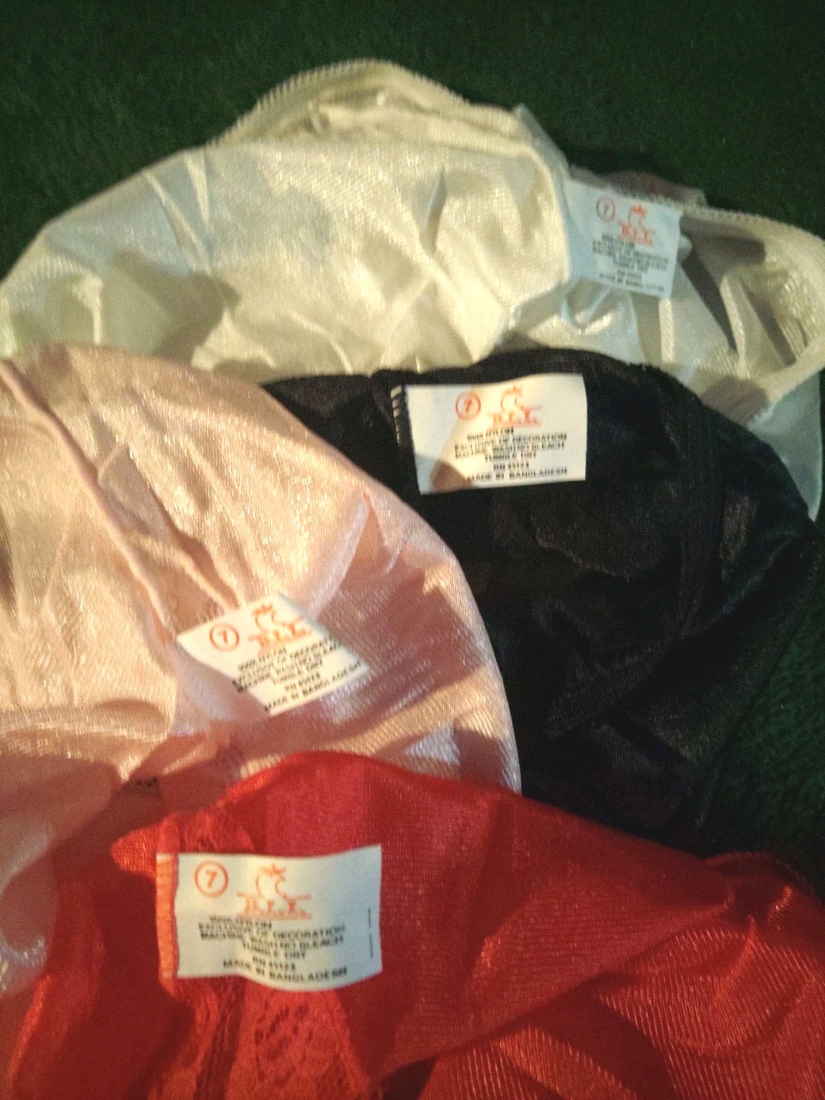 Lot Of 4 – 100% Nylon Brief Panties With Lace Silky Soft Size 7