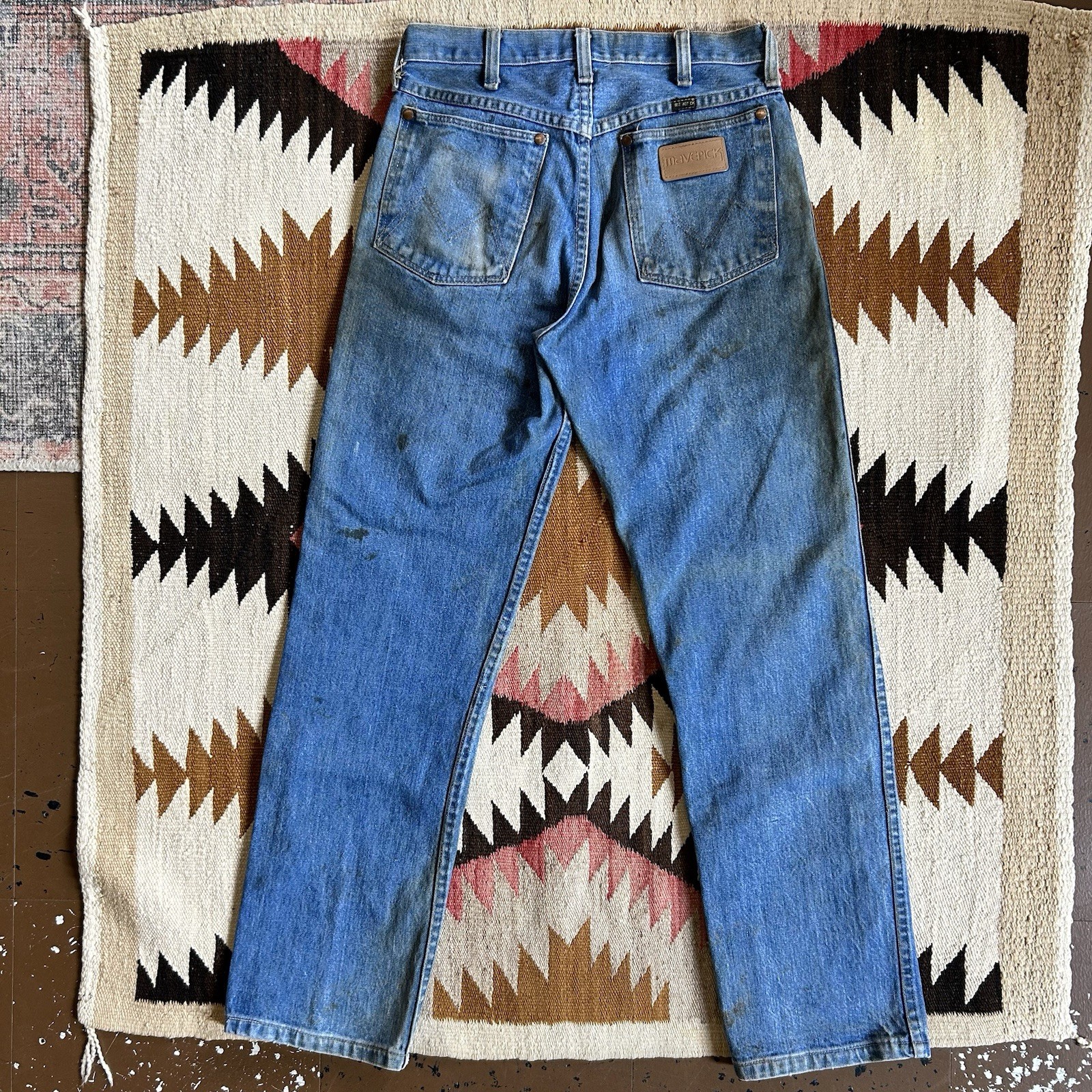 Vintage 1960s 70s Wrangler Maverick 44 MWZ Denim Jeans Sz 27 x 30