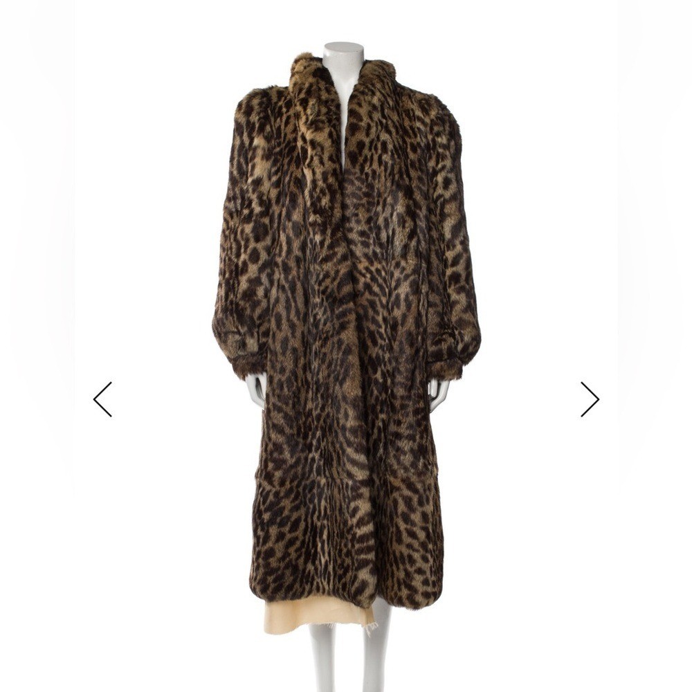 Polo Norte Vintage Animal Print Rabbit Fur Coat