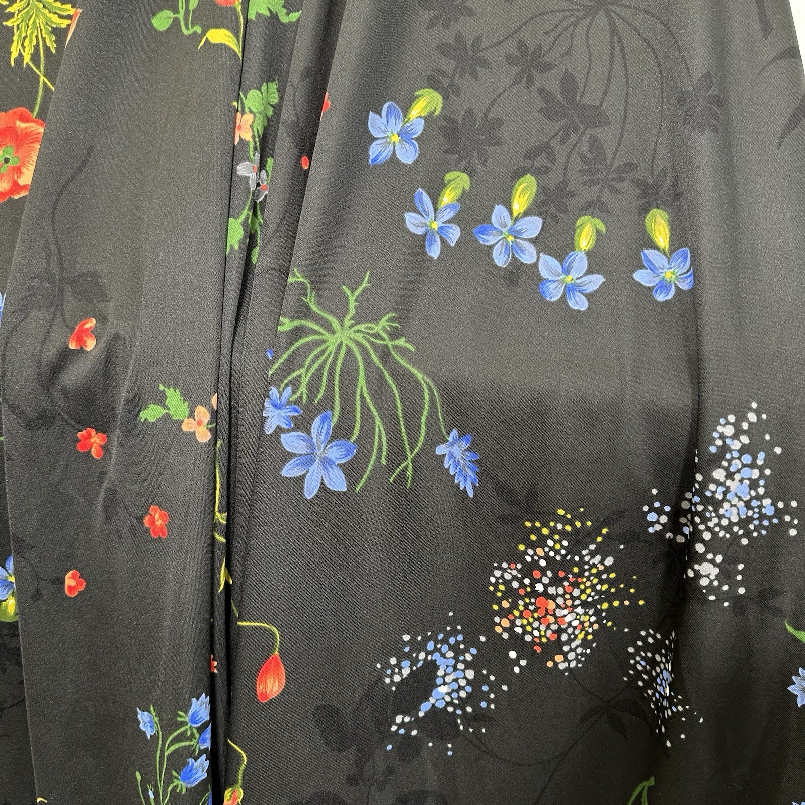 Vintage Nancy G Black Floral Maxi Dress Size 7/8 Capelet Collar ILGWU Canada