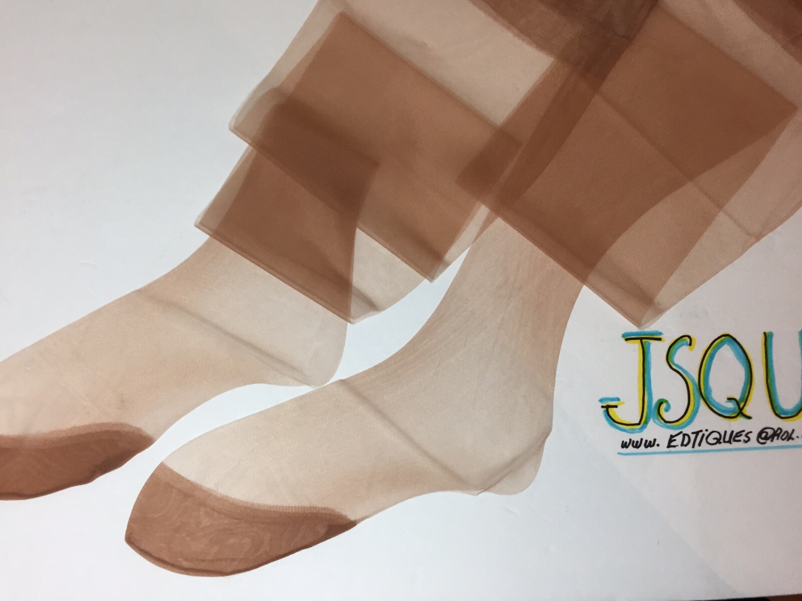 2 Pairs Vintage 1960s PIN-UP NYLON STOCKINGS INTERNATIONAL SHEER BEIGE 15 DENIER